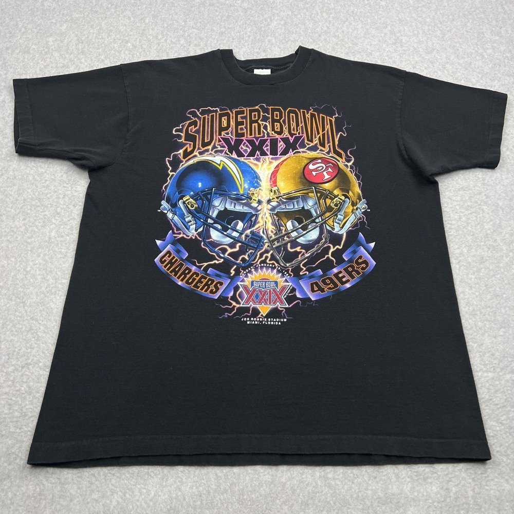 VTG Super Bowl 49ers Chargers XXIX Shirt Men's XL Salem Sportswear 1994 USA Made
